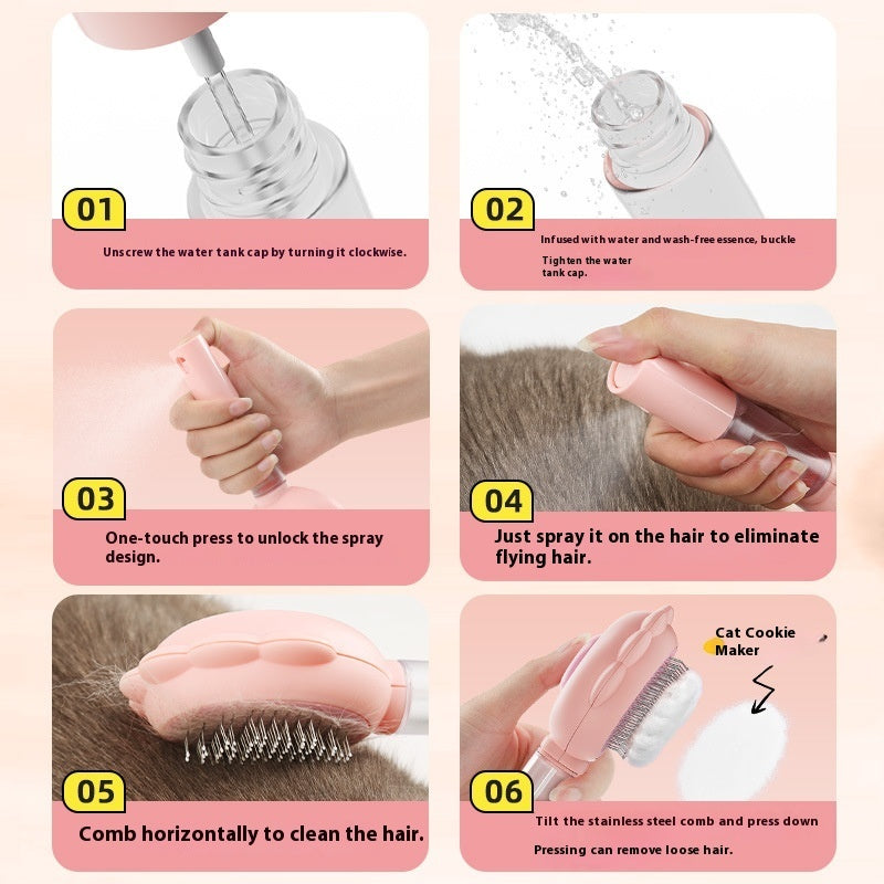 2-in-1 zelfreinigende verzorgingsborstel voor huisdieren