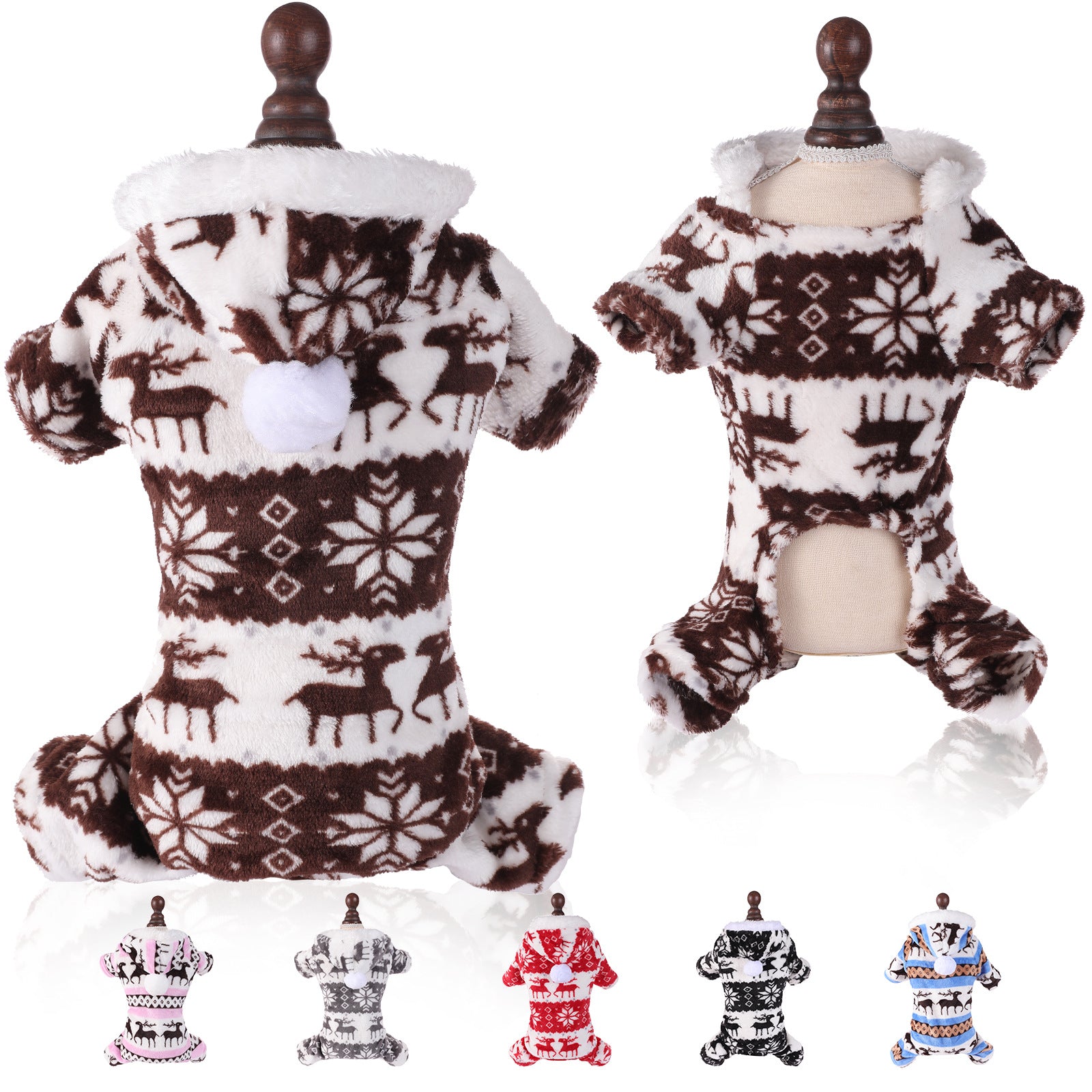 Koraal Fleece Puppy Kerstoutfit