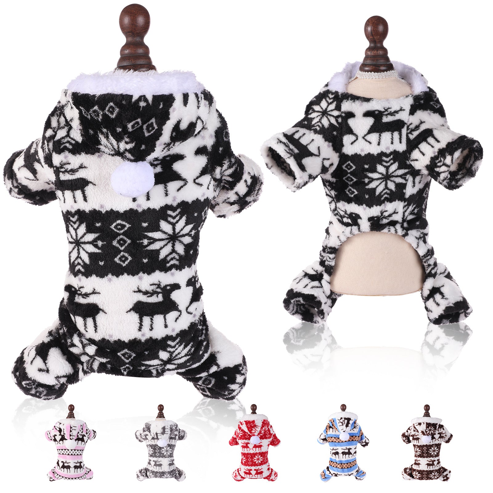 Koraal Fleece Puppy Kerstoutfit