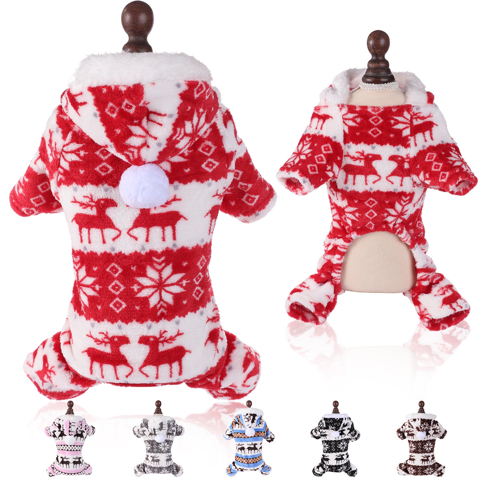 Koraal Fleece Puppy Kerstoutfit