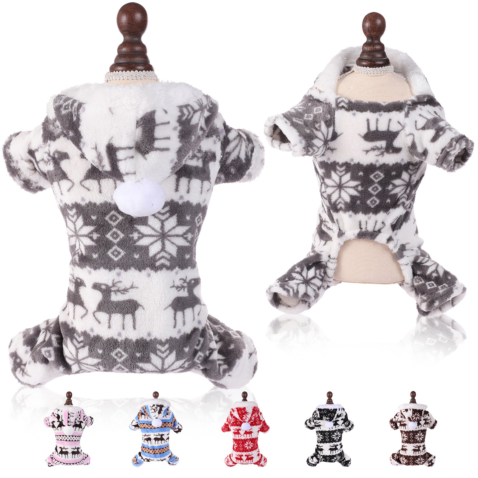 Koraal Fleece Puppy Kerstoutfit